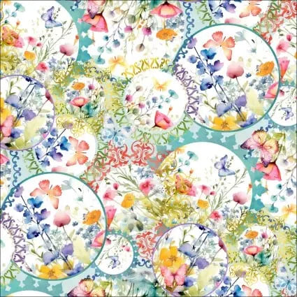 Butterfly Fantasy Collage Cotton 44"/45" Fabric Per Yard In The Beginning Fabrics