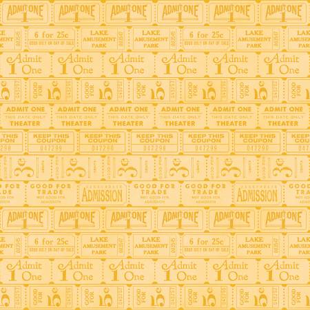 Riley Blake Journal Basics Ticket Row quilting fabric in Yellow