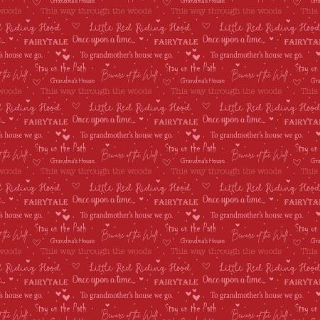 Riley Blake To Grandmothers House Little Red storybook quilting cotton fabric in Berry