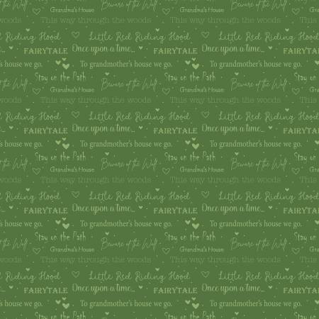 Riley Blake To Grandmothers House Little Red storybook quilting cotton fabric in Grass