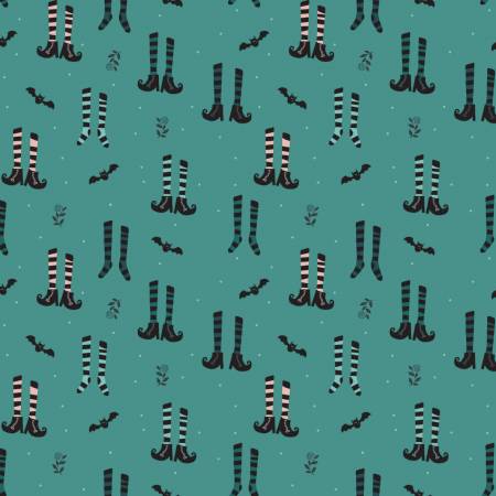 Riley Blake Little Witch witch's socks light teal