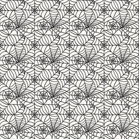 Riley Blake Sophisticated Halloween spiderweb cream