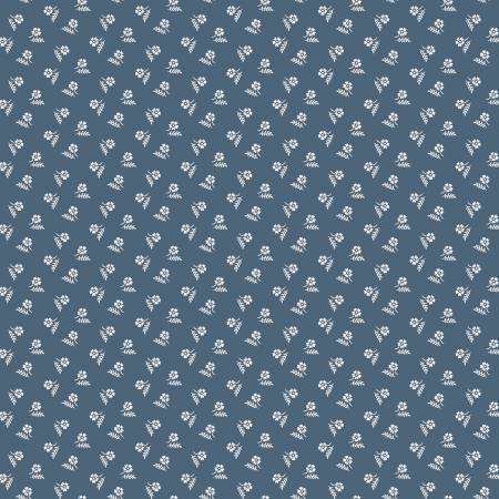 Riley Blake Serenity Blues tiny floral quilting cotton fabric in Navy