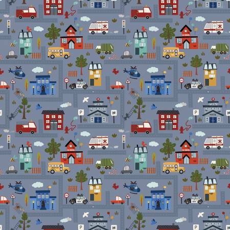 Riley Blake main print quilting cotton fabric in Smoke