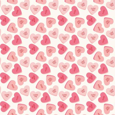 Riley Blake Sweetheart main Valentine quilting cotton fabric in Cream