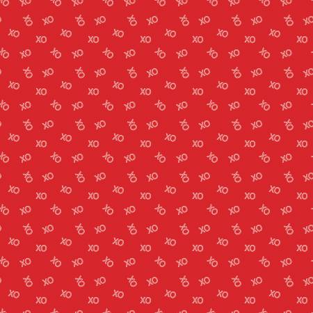 Riley Blake Sweetheart XO Valentine quilting cotton fabric in Red