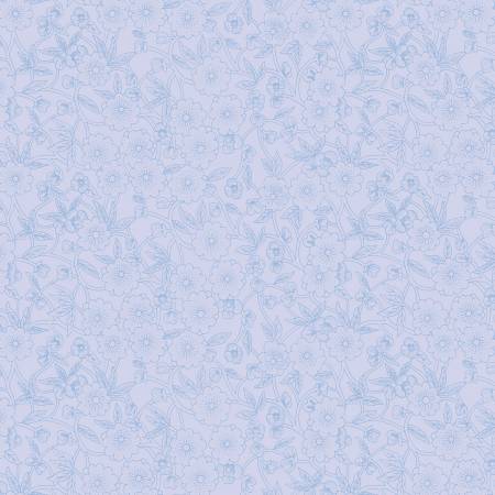 Riley Blake Sewing Seeds III Porcelain Petals quilting cotton in Periwinkle