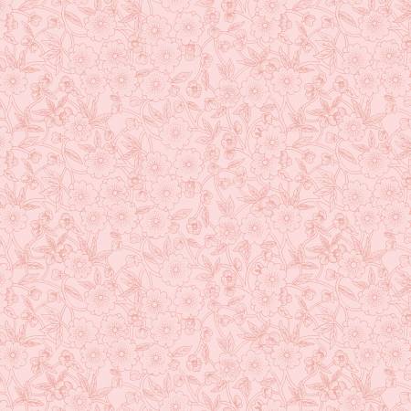 Riley Blake Sewing Seeds III Porcelain Petals quilting cotton in Pink