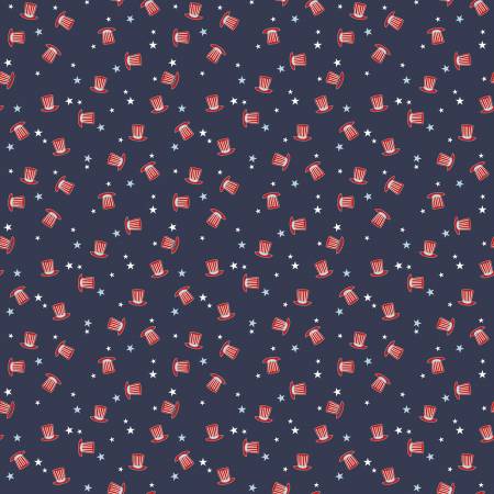 Riley Blake Stars and Stripes Forever Hats patriotic quilting cotton in Navy