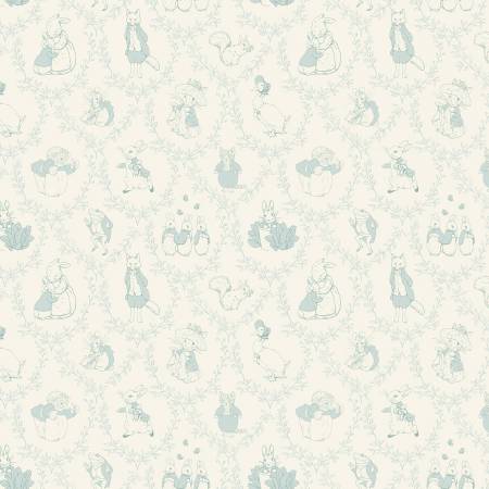 Riley Blake Peter Rabbit & Friends Toile quilting cotton in Cloud