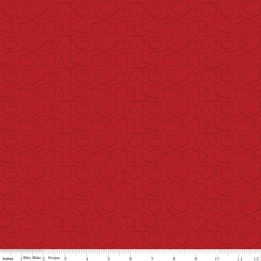 Sew in Love - Tonal - Red 44"/45" Fabric Per Yard