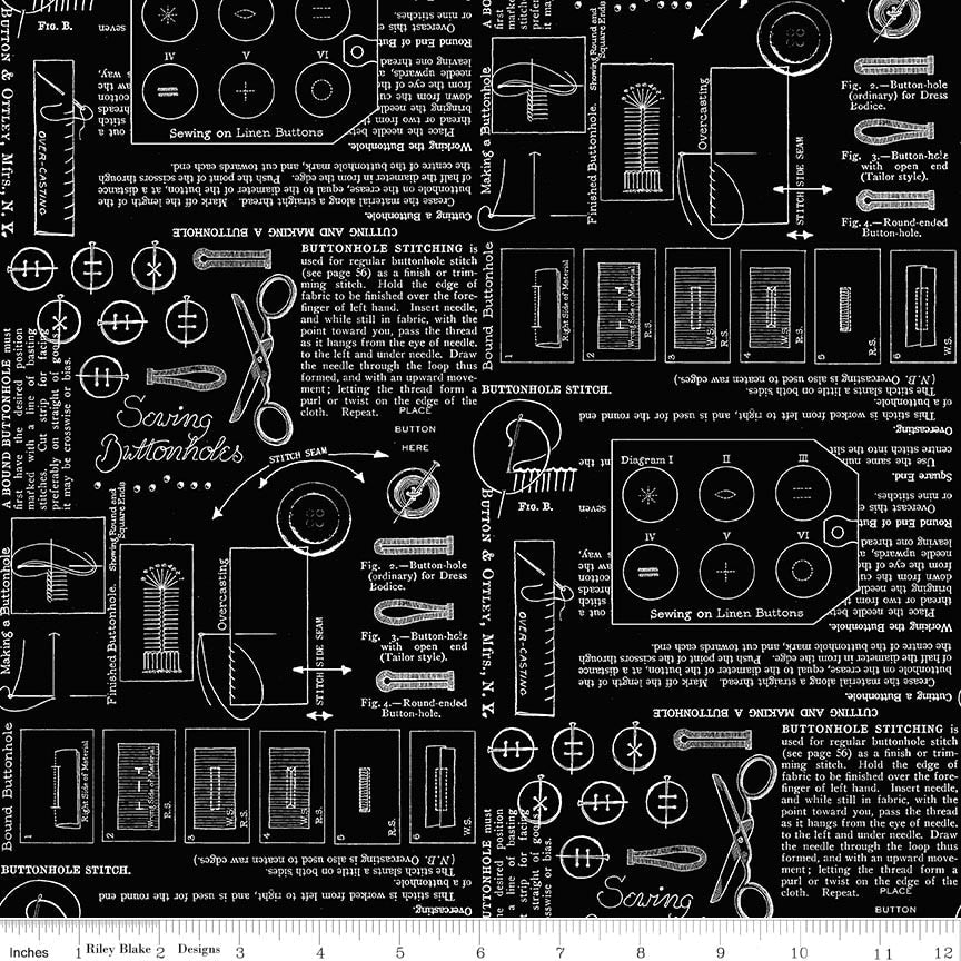 RB Sewing Notes Black - Sew America