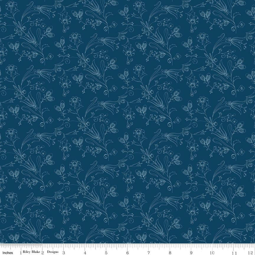 RB Flower Vines Blue - Sew America