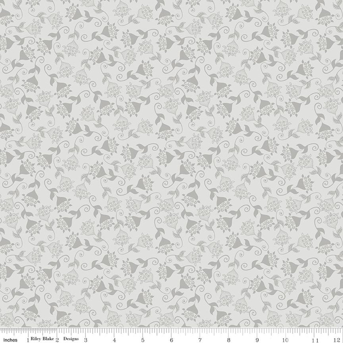 Where The Wild Flowers Are Whimsy Silver Cotton 43"/44" Fabric Per Yard