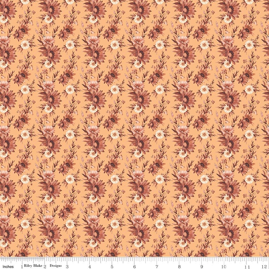 Harvest on the Prairie Floral Marmalade Cotton 43"/44" Fabric Per Yard