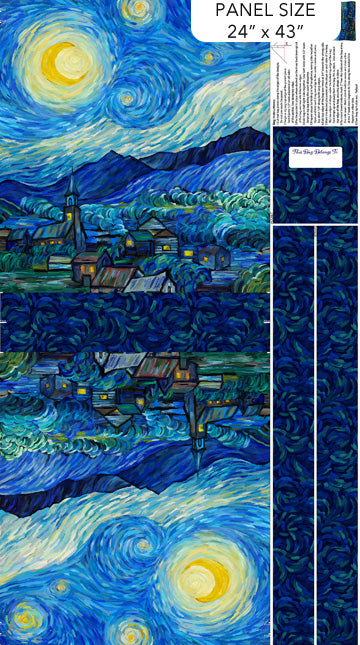 Tote Bag Dark Blue Multi Starry Night Canvas Bag Panel