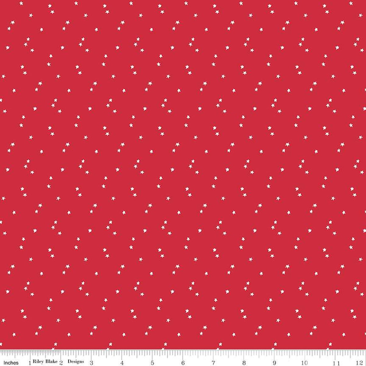 Seasonal Basic Stars Red 44"/45" Cotton Fabric Per Yard