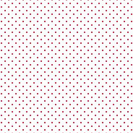 Riley Blake Swiss Dot quilting cotton in Red on White
