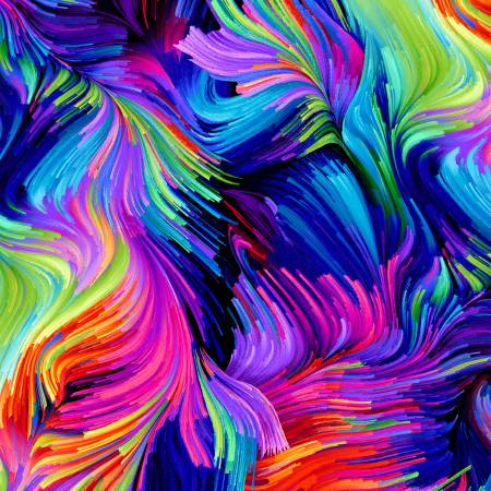 Timeless Treasures Night Bright Whispy quilting fabric