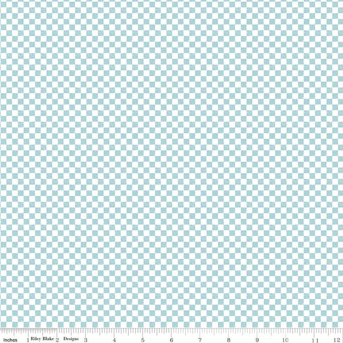 Check Please! 1/4" Check Aqua 43"/44" Fabric Per Yard