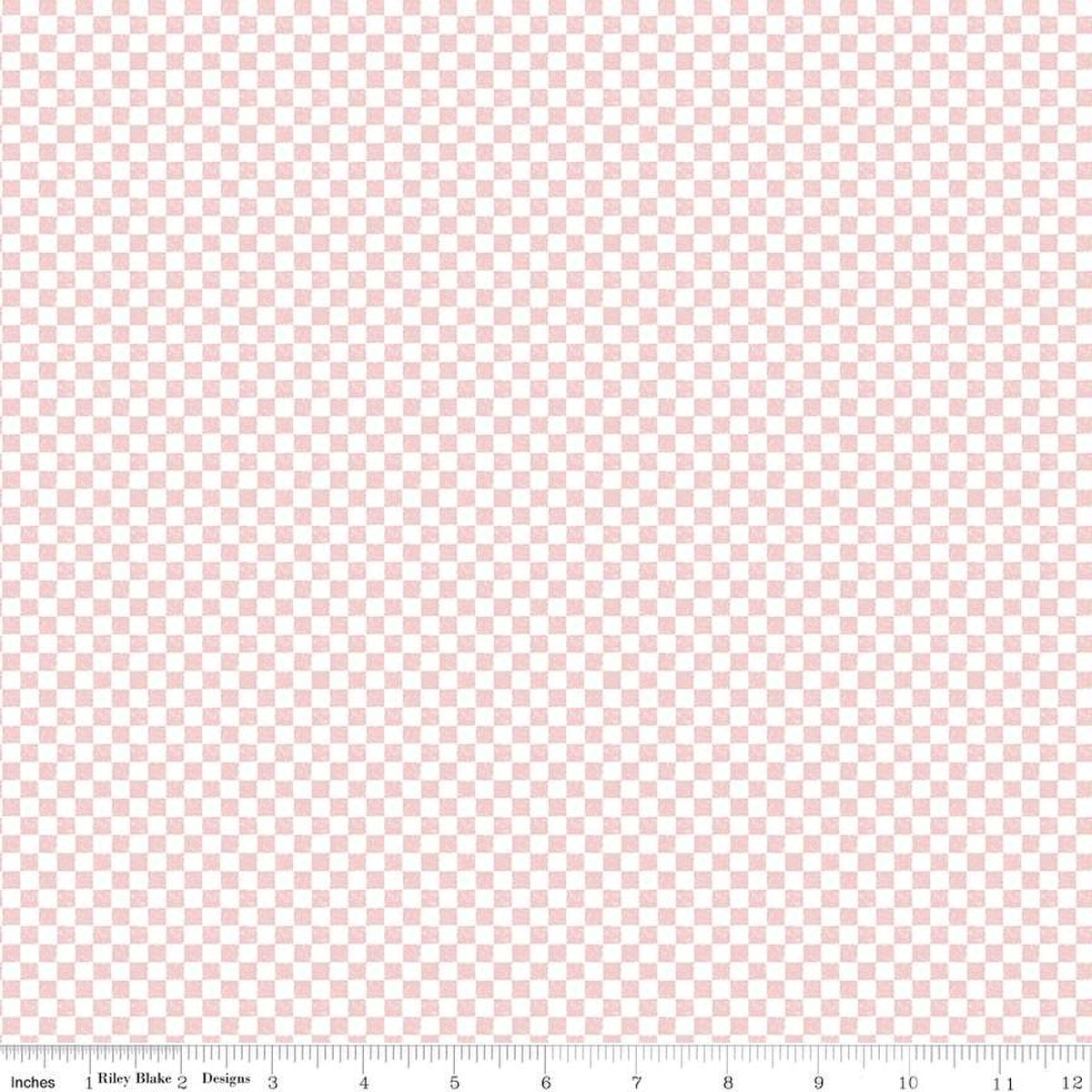Check Please! 1/4" Check Baby Pink 43"/44" Fabric Per Yard