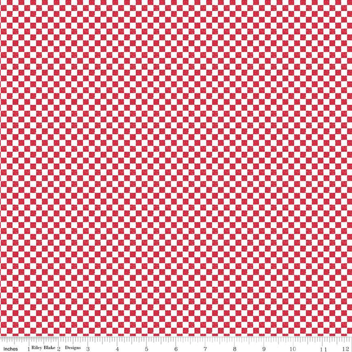 Check Please! 1/4" Check Red 43"/44" Fabric Per Yard
