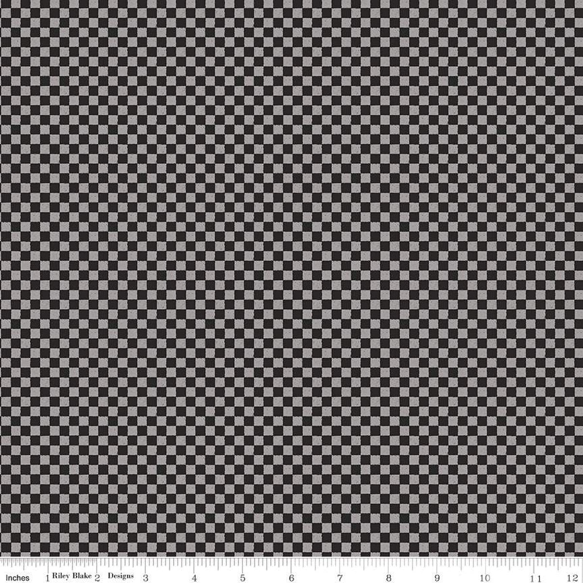 Check Please! 1/4" Tone on Tone Check Black 43"/44" Fabric Per Yard