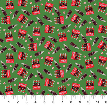 Coca-Cola Christmas Tossed Crates  Northcott 44"/45" Fabric per yard