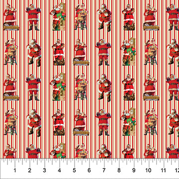 Coca-Cola Christmas Red Santa Stripe 43"/44" Cotton Fabric per yard