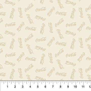 Coca-Cola Christmas Logo Toss 43"/44" Cotton Fabric Per Yard