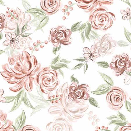 Shannon Fabrics Cloud Cuddle Sweet Flowers minky fabric in Rose