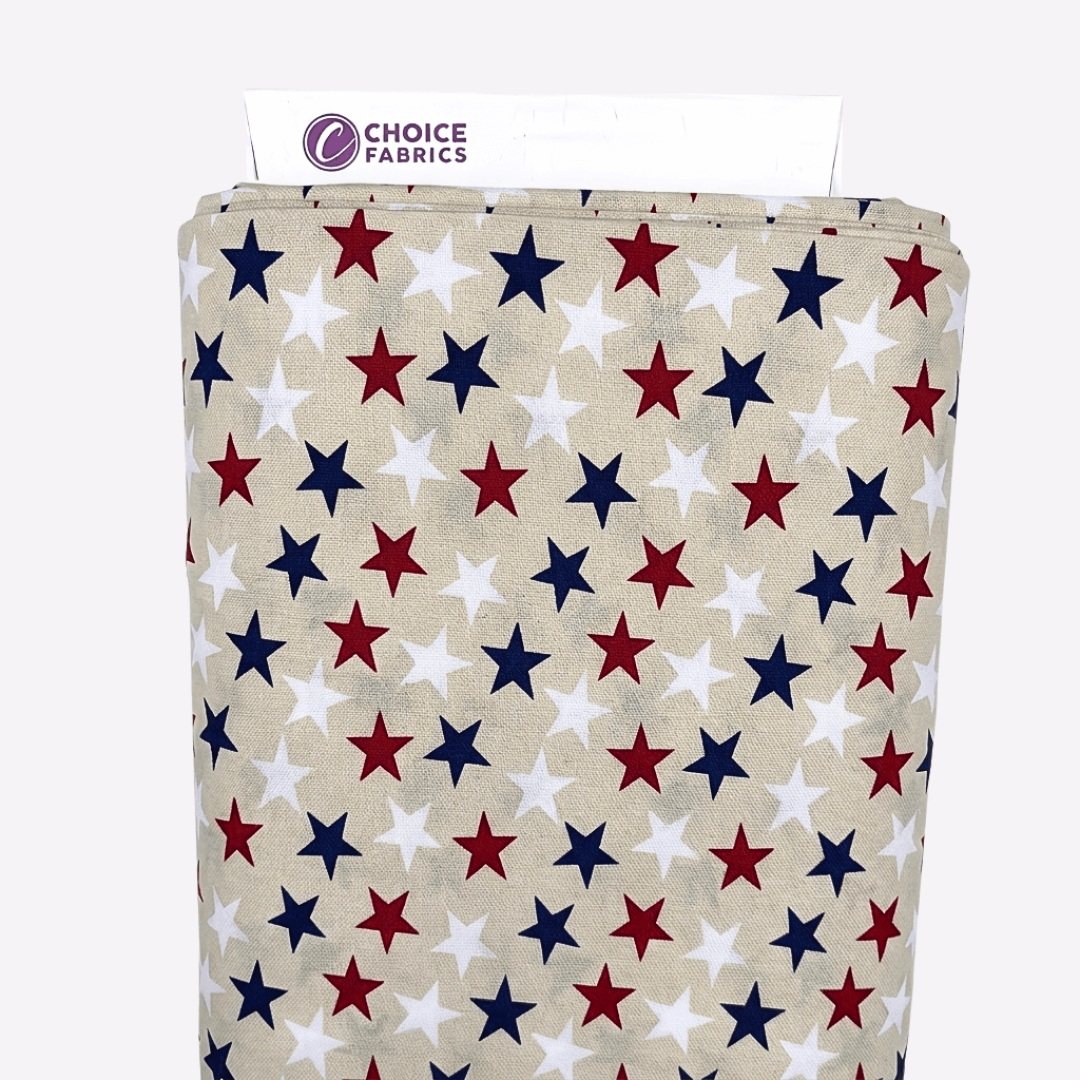108" 3-Yard Package - Patriotic Stars 108" Supreme Backings - Large Stars on Cream