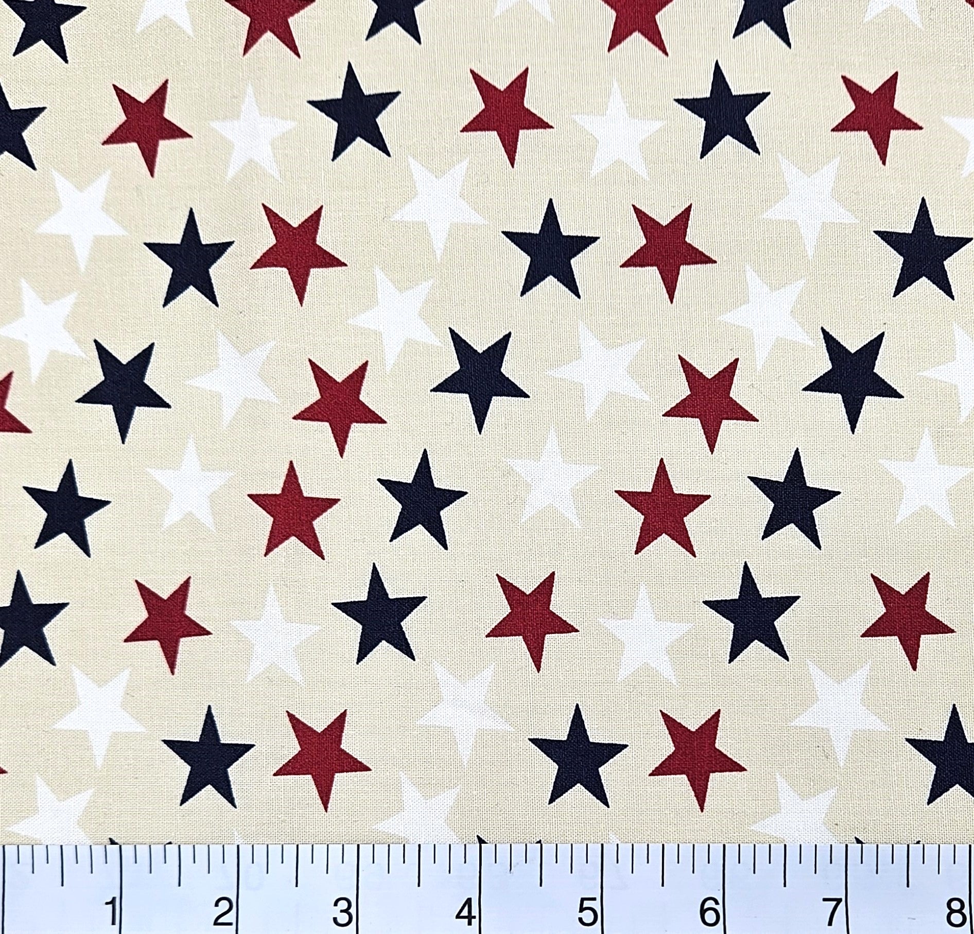 108" 3-Yard Package - Patriotic Stars 108" Supreme Backings - Large Stars on Cream