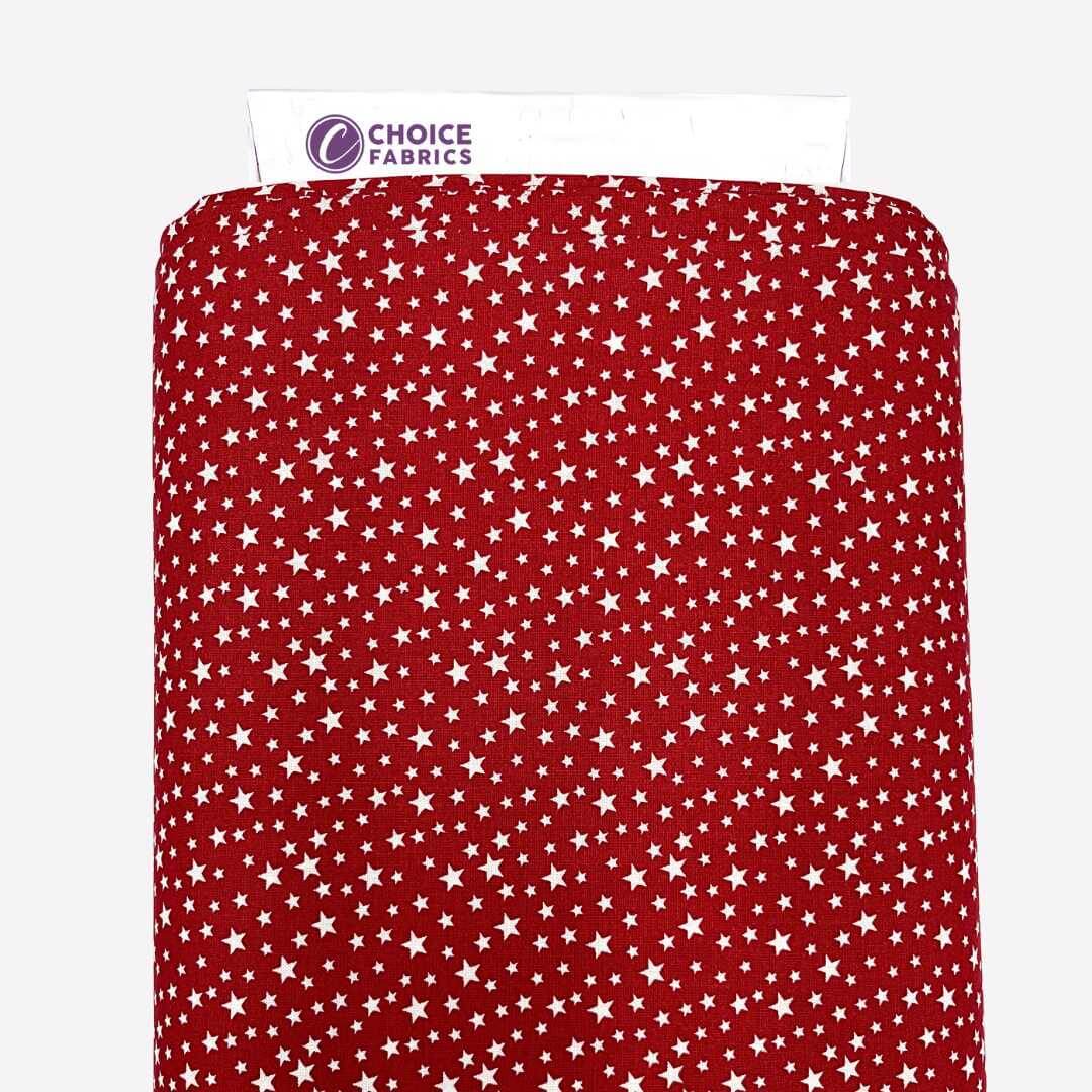 Patriotic Stars 108" Supreme Backings - White Stars on Red Wideback Fabric Per Yard