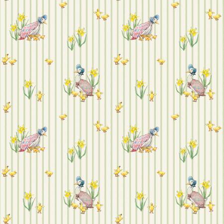Riley Blake Peter Rabbit & Friends Duck Stripe quilting cotton in Cloud