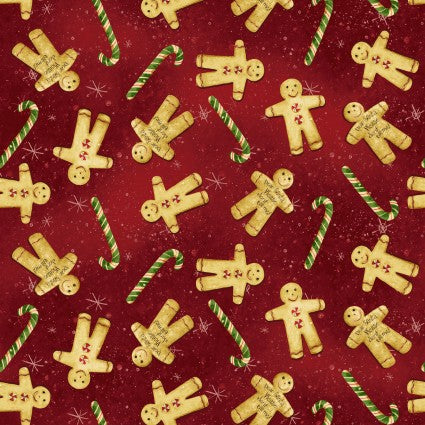 CW Dark Red Gingerbread Christmas Tossed Cookies