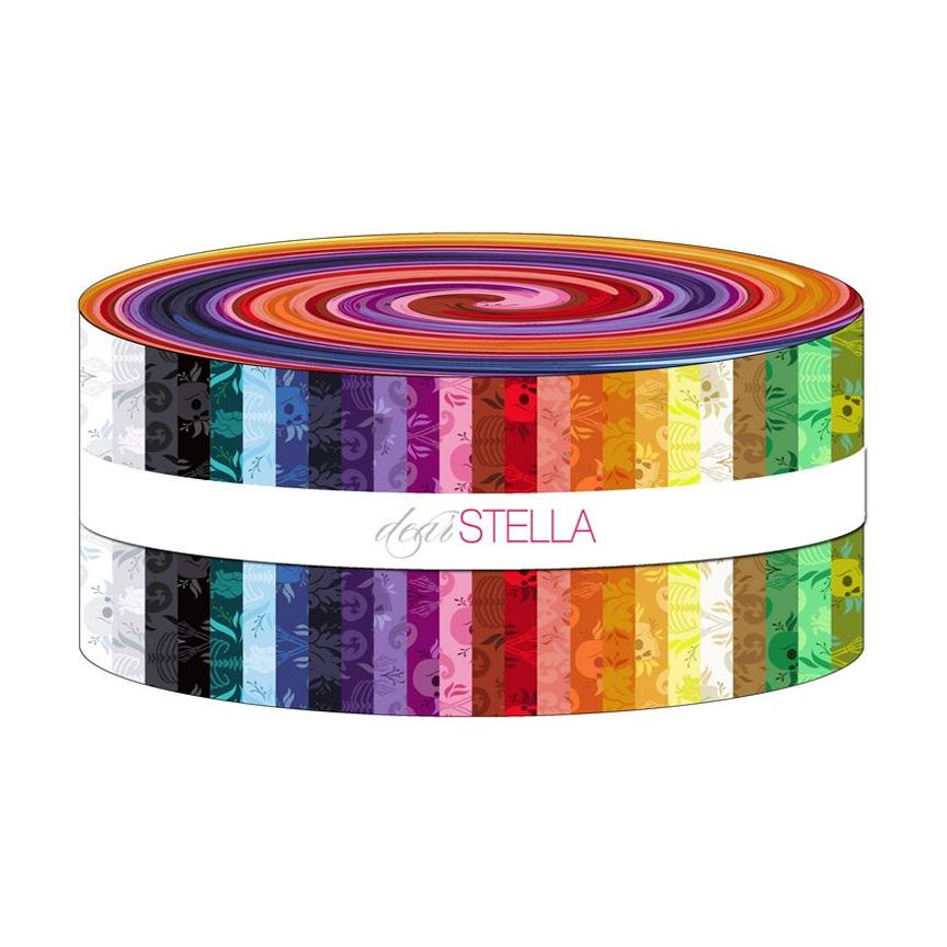 Stella 2 1/2" STRIP PACKS, 40 COLORS 44"/45" Fabric Per Yard
