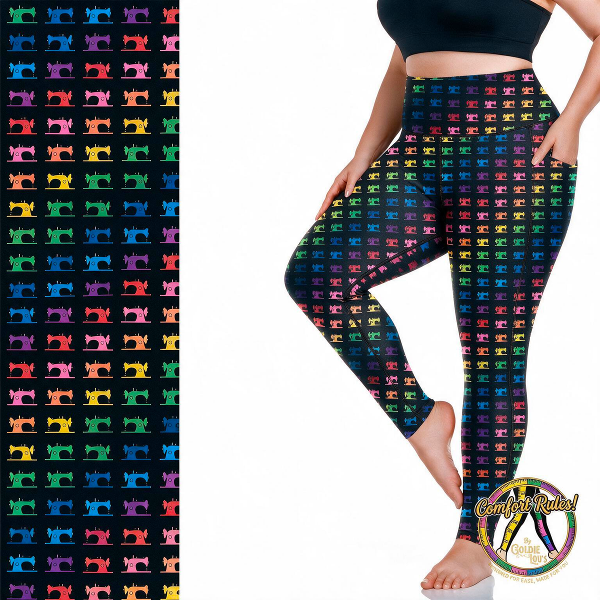 Rainbow Featherweight Sewing Leggings