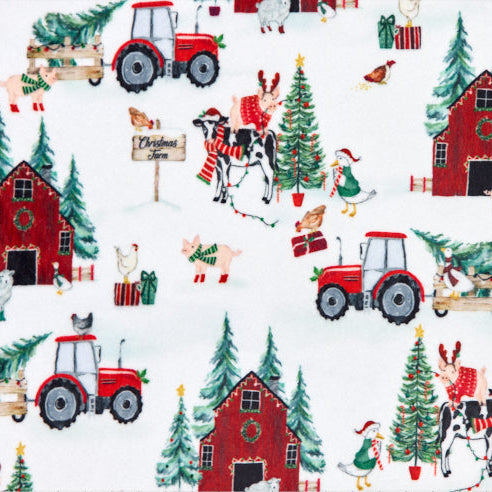 Cardinal Jolly Tree Farm Digital Cuddle 58/60" Fabric Per Yard