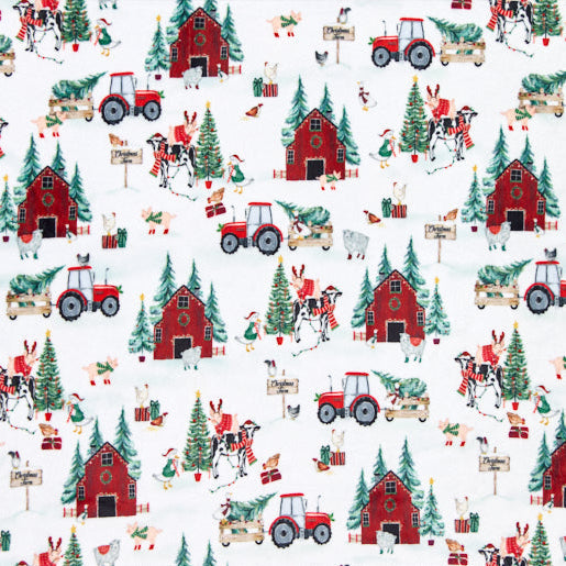 Cardinal Jolly Tree Farm Digital Cuddle 58/60" Fabric Per Yard