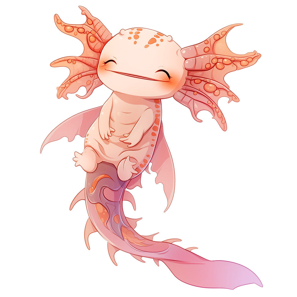 Cartoon Axolotl Fabric Panel 18