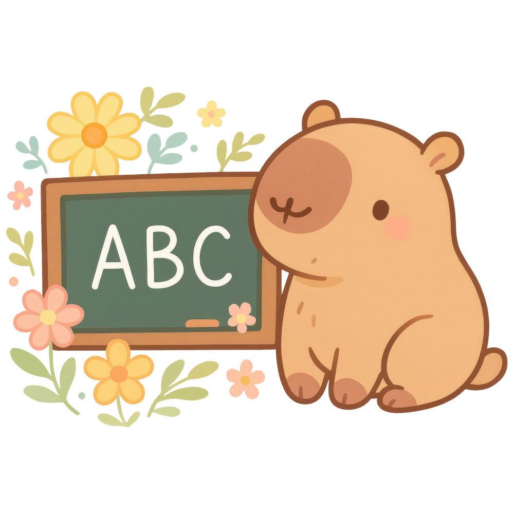 Cartoon Capybara Fabric Panel 4 QuiltingFabricPanels