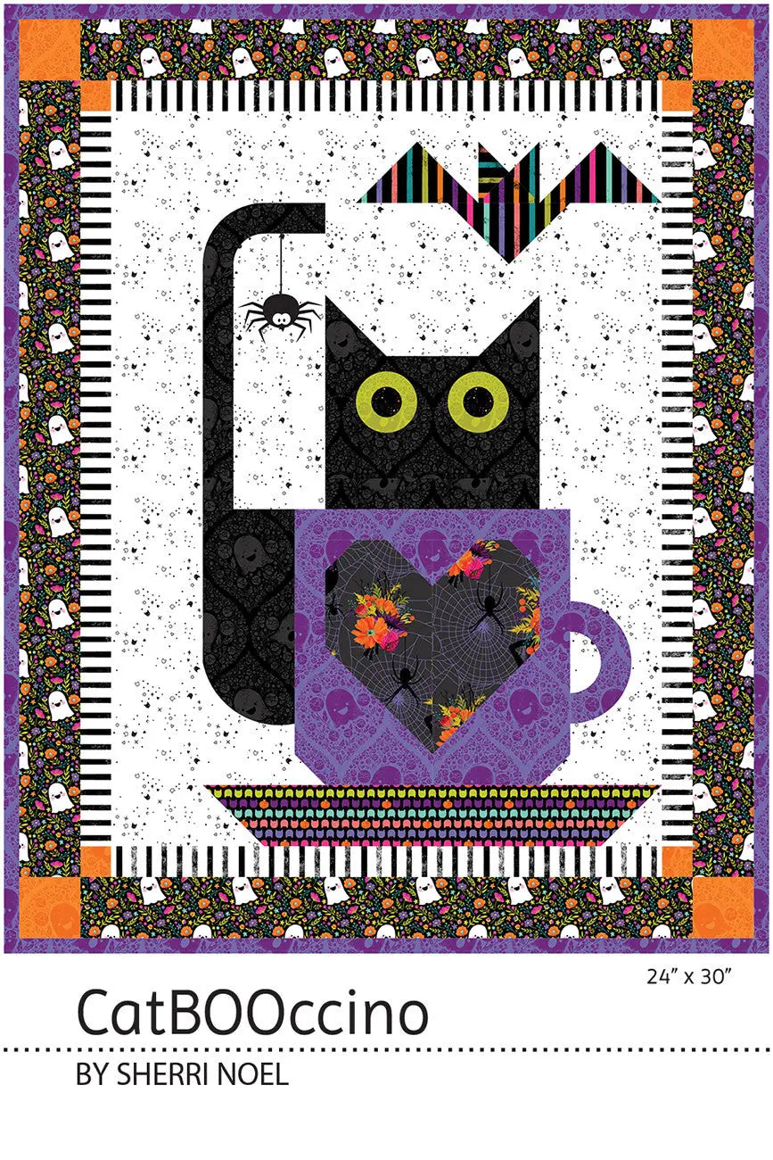 CatBOOccino Quilted Wall Hanging Pattern - Linda's Electric Quilters