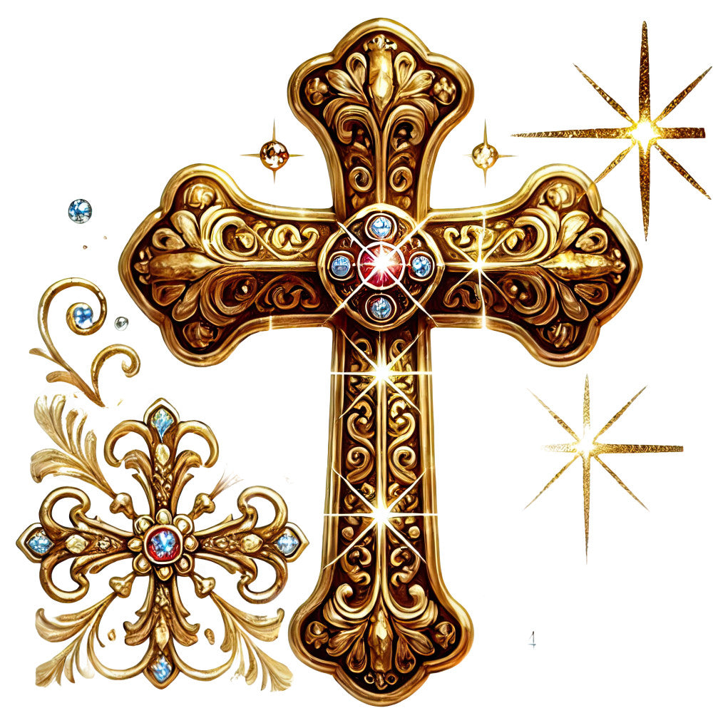 Catholic Symbols Fabric Panel 8 QuiltingFabricPanels
