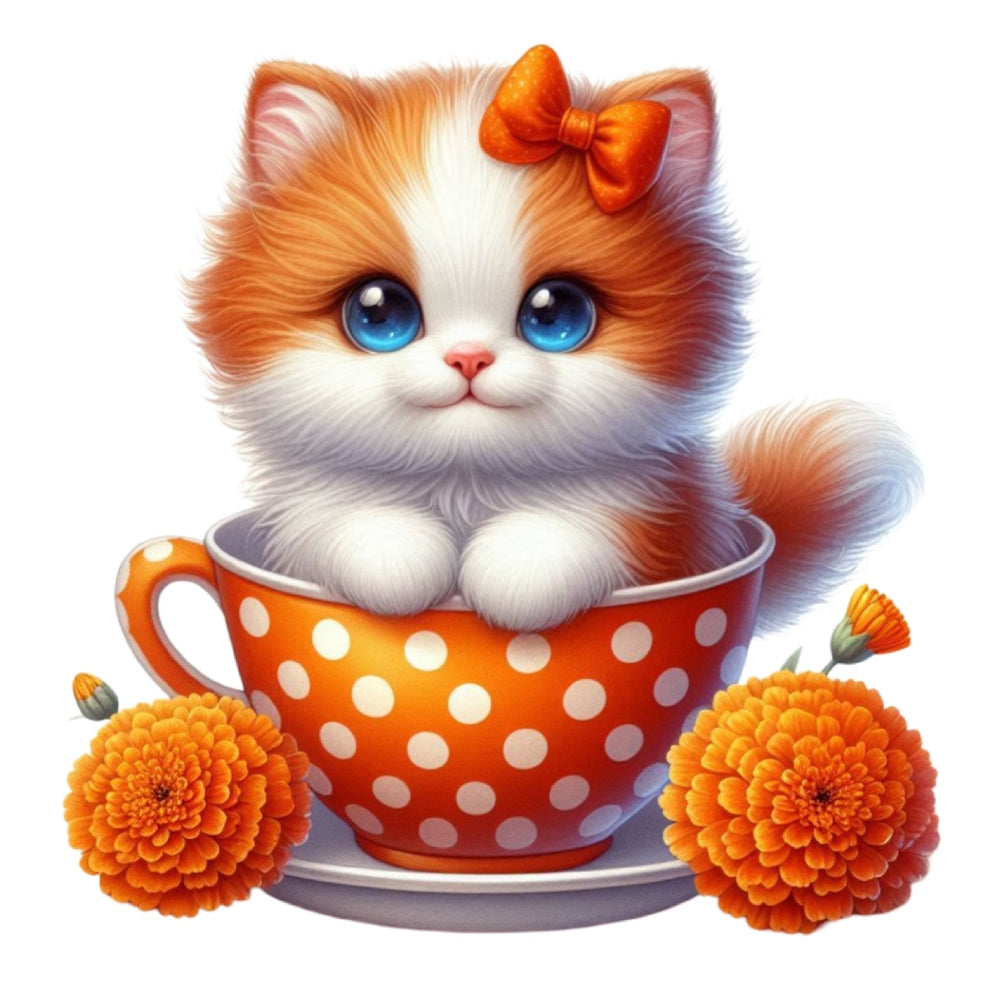 Cats in Tea Cups Fabric Panel 10