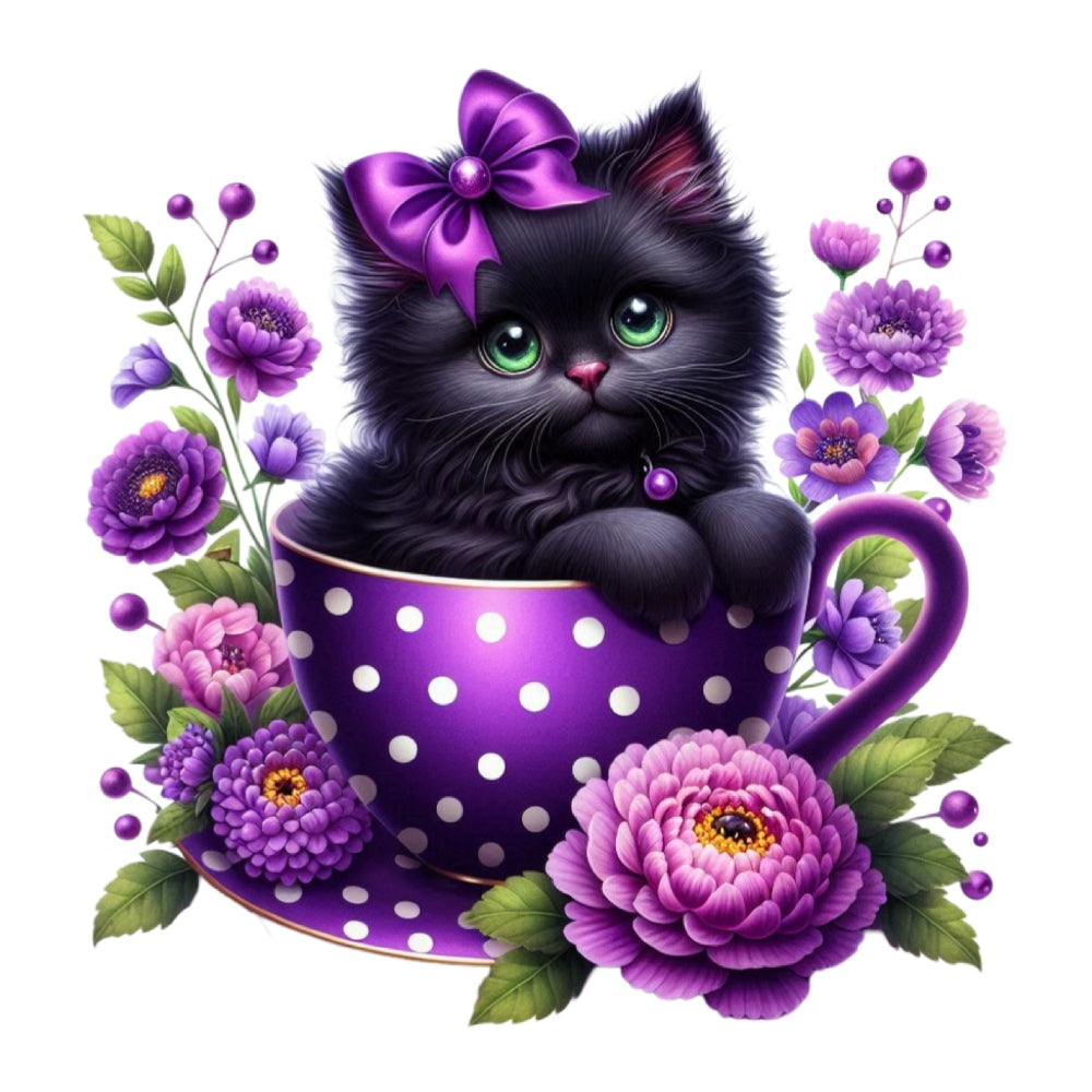 Cats in Tea Cups Fabric Panel 20