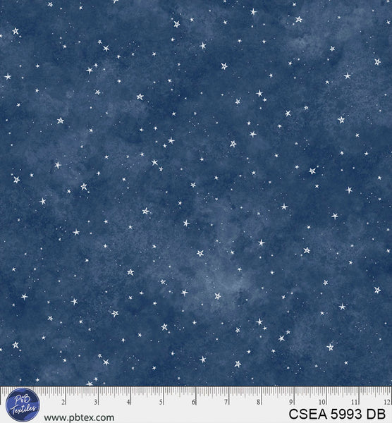 Celestial Seasons Dark Blue 44"/45" Fabric Per Yard