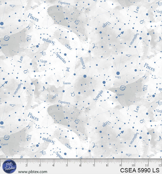 Celestial Seasons Light Grey 44"/45" Fabric Per Yard