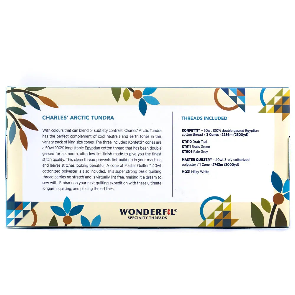 Charles’ Arctic Tundra by Edyta Sitar - Mixed Thread Pack WonderFil USA