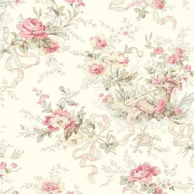 Charlotte - Cottage Floral - Light Cream 44" / 45" Fabric Per Yard The Fabric Company